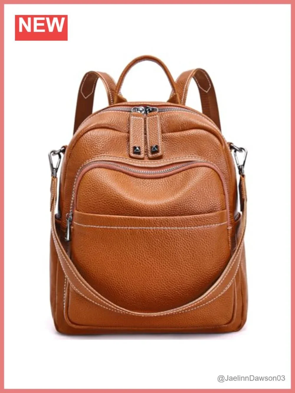 Genuine Leather Convertible Backpack Purse Women Anti-Theft Work Travel Bag